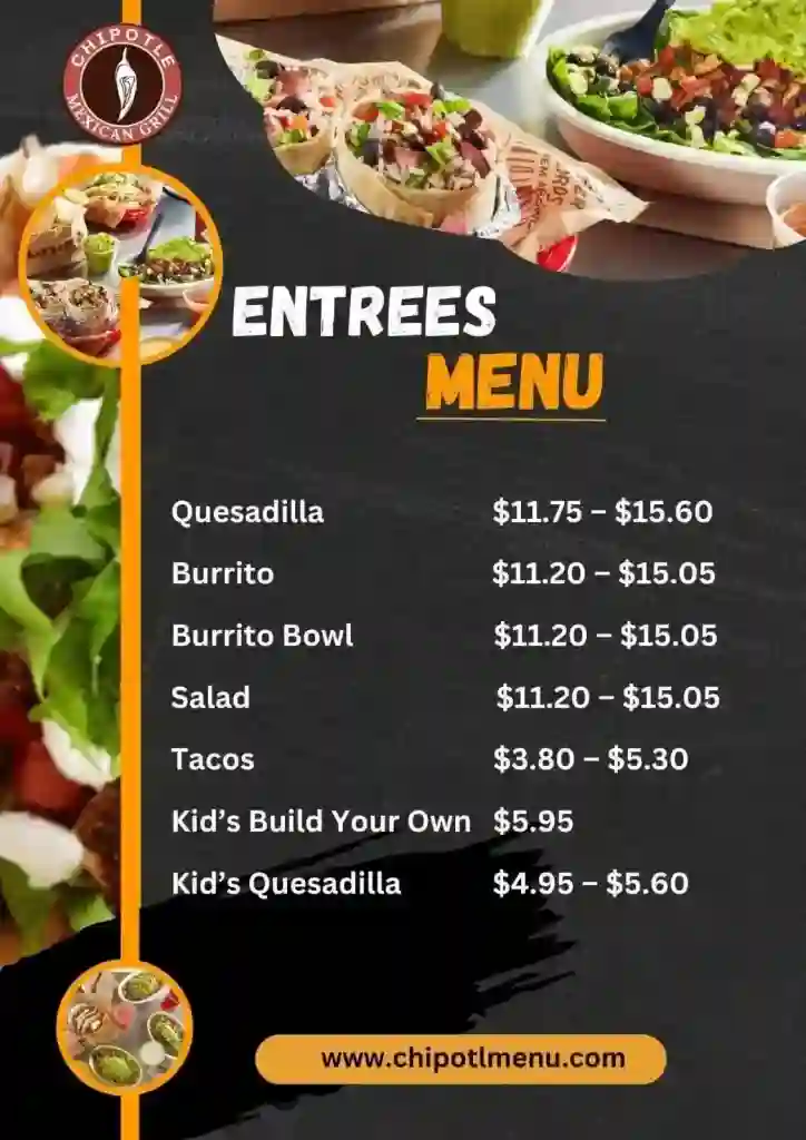 chipotle entree menu